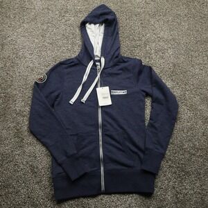 Roots73 Hoodie Women's Small Ink Blue Heather Full Zip‎ Sweatshirt Simplify615